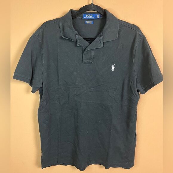 Polo Ralph Lauren Men’s Size Large Black Custom Slim Fit Stretch Mesh Polo Shirt - Picture 1 of 4